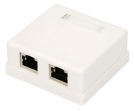 ExtraLink  Gniazdo natynkowe 2x port RJ45 STP 5e (biała) - 1323216 - zdjęcie 1